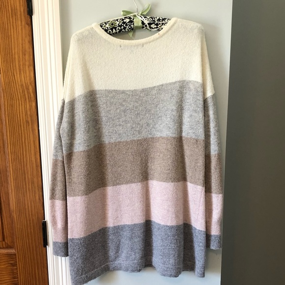 Love Stitch color block striped sweater (Size M) - Picture 2 of 2